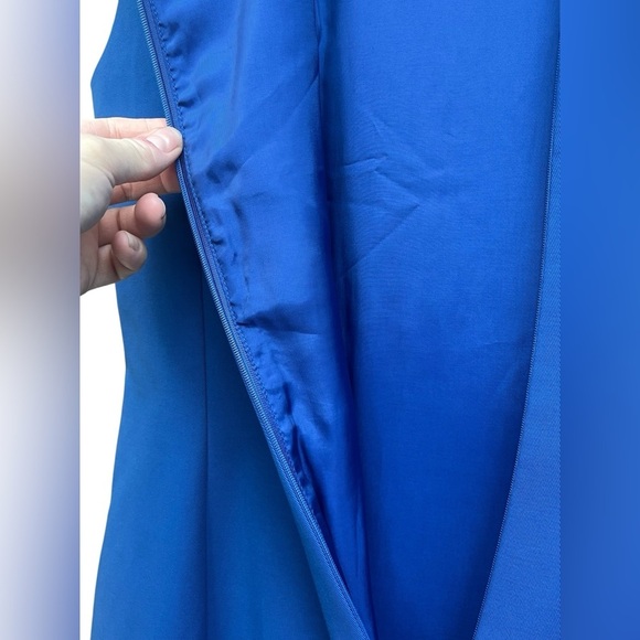 Lafayette 148 blue cotton blend sleeveless sheath dress office professional - Picture 9 of 12